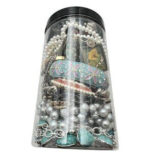 Mystery Jewelry Jar #1066 Wearable Quality Pieces 2lbs Necklace Bracelet Earring